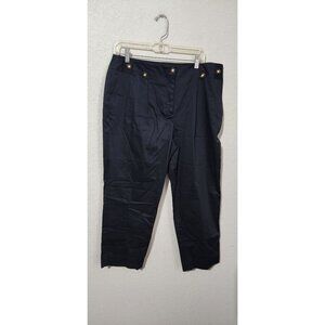 Jones New York Pants Womens Size 14 Signature Stretch Black Cropped Sailor